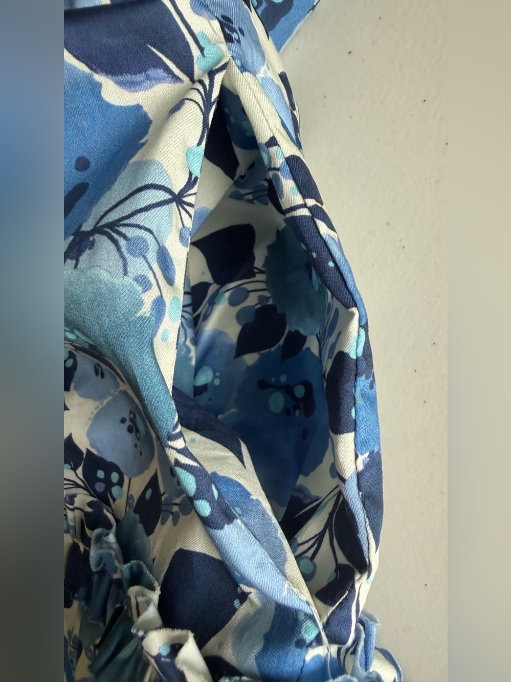 Tyler Böe Blue Floral Cotton Tiered Mini Dress NWT L - Picture 7 of 13